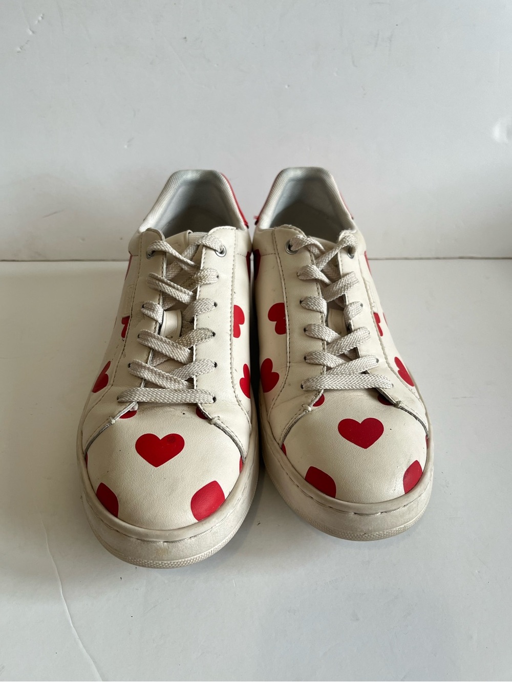 Coach Women's Lowline Heart Print Leather Sneakers Size 8.5B - Picture 3 of 10